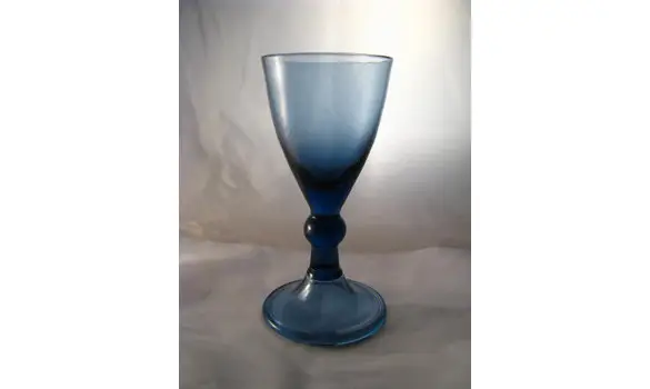 Blue wine glass
