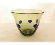 Small glass with blue spots